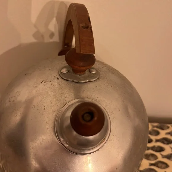 Vintage Aluminum Whistling Tea Kettle
Wood Handle - Picture 7 of 7